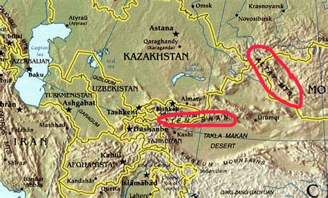 altay shan mountains map